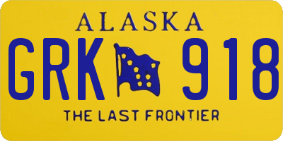 AK license plate GRK918