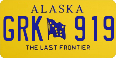 AK license plate GRK919