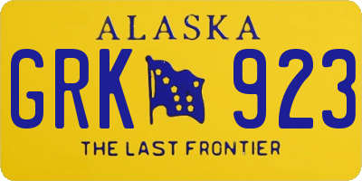 AK license plate GRK923