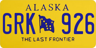 AK license plate GRK926