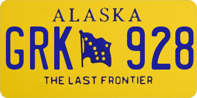 AK license plate GRK928