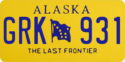 AK license plate GRK931