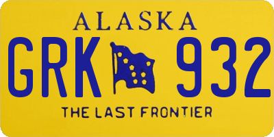 AK license plate GRK932