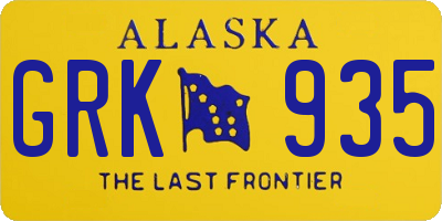 AK license plate GRK935