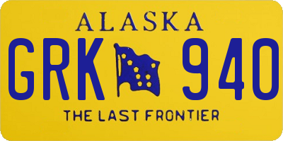 AK license plate GRK940