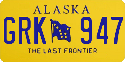 AK license plate GRK947