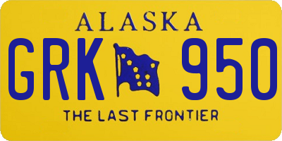 AK license plate GRK950