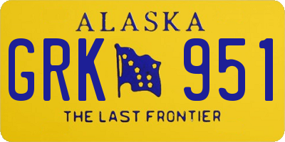 AK license plate GRK951