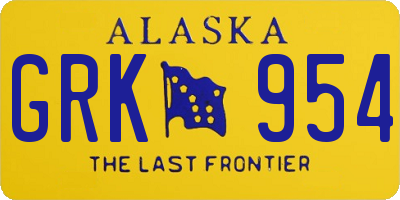 AK license plate GRK954