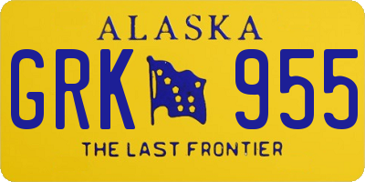 AK license plate GRK955