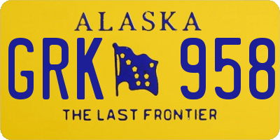 AK license plate GRK958