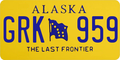 AK license plate GRK959