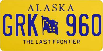 AK license plate GRK960