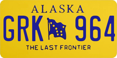 AK license plate GRK964