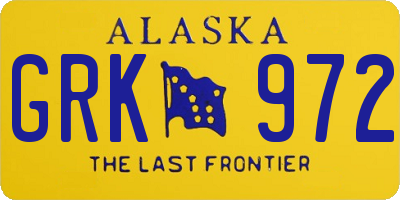 AK license plate GRK972