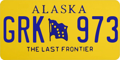 AK license plate GRK973
