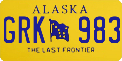 AK license plate GRK983