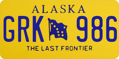 AK license plate GRK986
