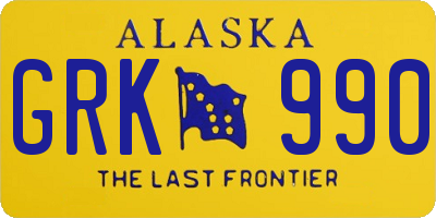 AK license plate GRK990