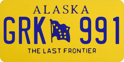 AK license plate GRK991