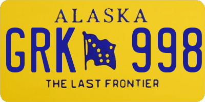 AK license plate GRK998