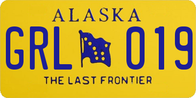 AK license plate GRL019