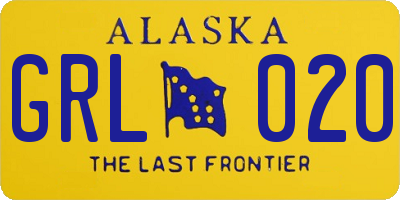 AK license plate GRL020
