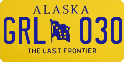 AK license plate GRL030