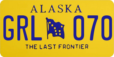 AK license plate GRL070