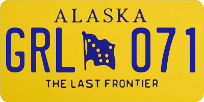 AK license plate GRL071