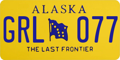 AK license plate GRL077