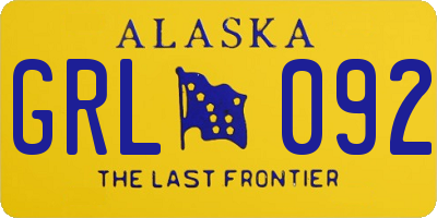 AK license plate GRL092