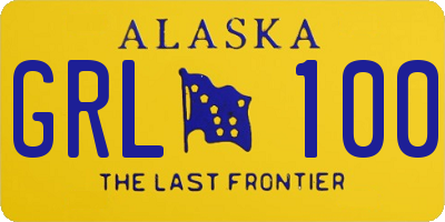 AK license plate GRL100