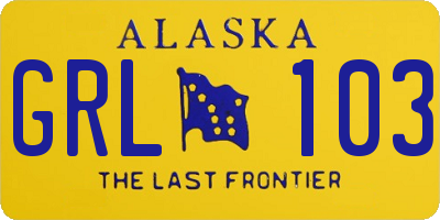 AK license plate GRL103