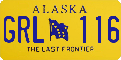 AK license plate GRL116