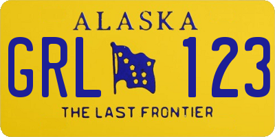 AK license plate GRL123