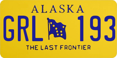 AK license plate GRL193