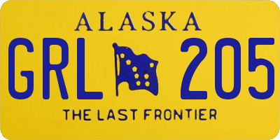 AK license plate GRL205