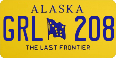 AK license plate GRL208