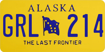 AK license plate GRL214