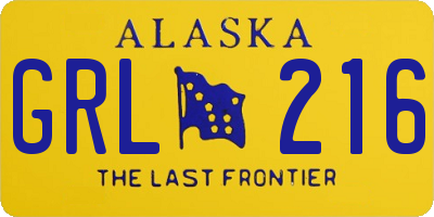 AK license plate GRL216