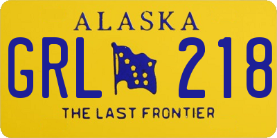 AK license plate GRL218