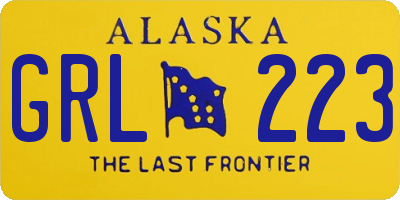 AK license plate GRL223