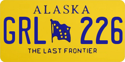 AK license plate GRL226