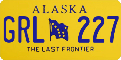 AK license plate GRL227