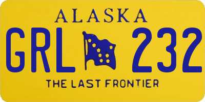 AK license plate GRL232