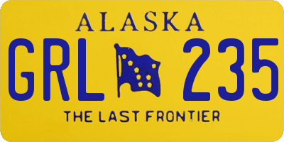 AK license plate GRL235