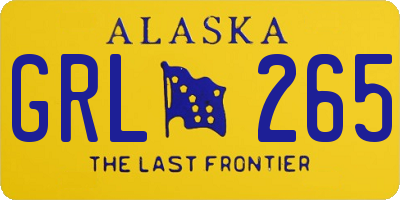 AK license plate GRL265