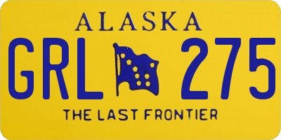 AK license plate GRL275