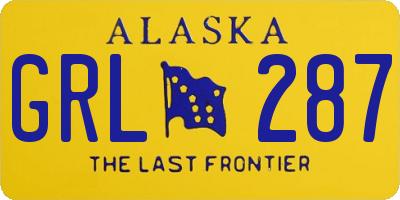 AK license plate GRL287